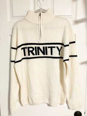 Trinity College Dublin Jacquard Knitted 1/4 Zip Unisex Size XL